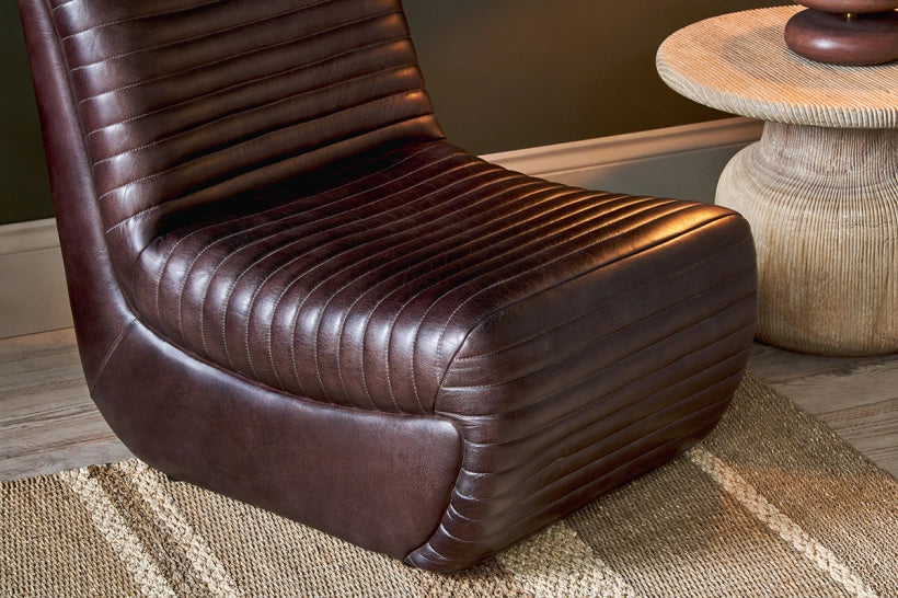 Tux Ribbed Leather Chair