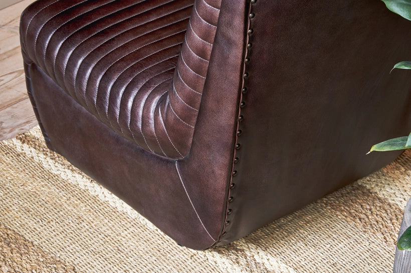 Tux Ribbed Leather Chair