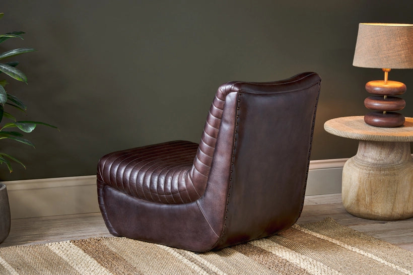 Tux Ribbed Leather Chair