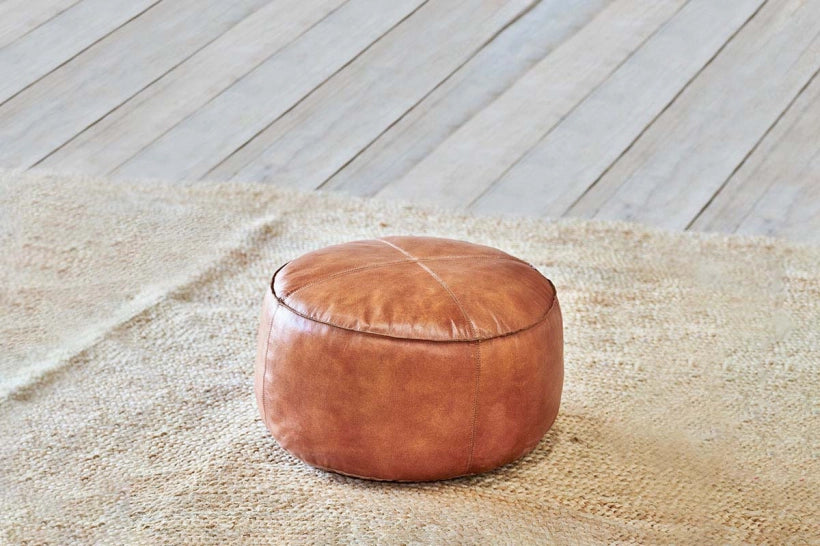 Jiluu Leather Pouf