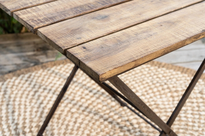 Jafere Reclaimed Wood & Iron Folding Table