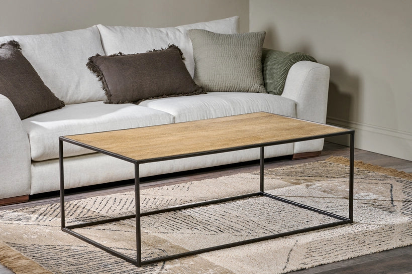 Matsu Grooved Wood Coffee Table