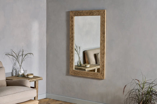 Tinne Mango Wood Carved Mirror