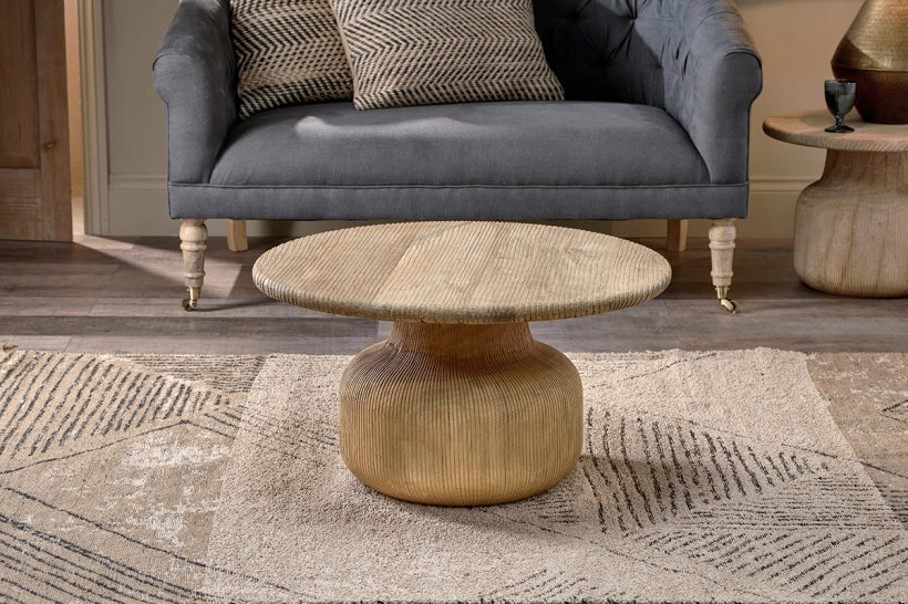 Vivi Grooved Wood Coffee Table