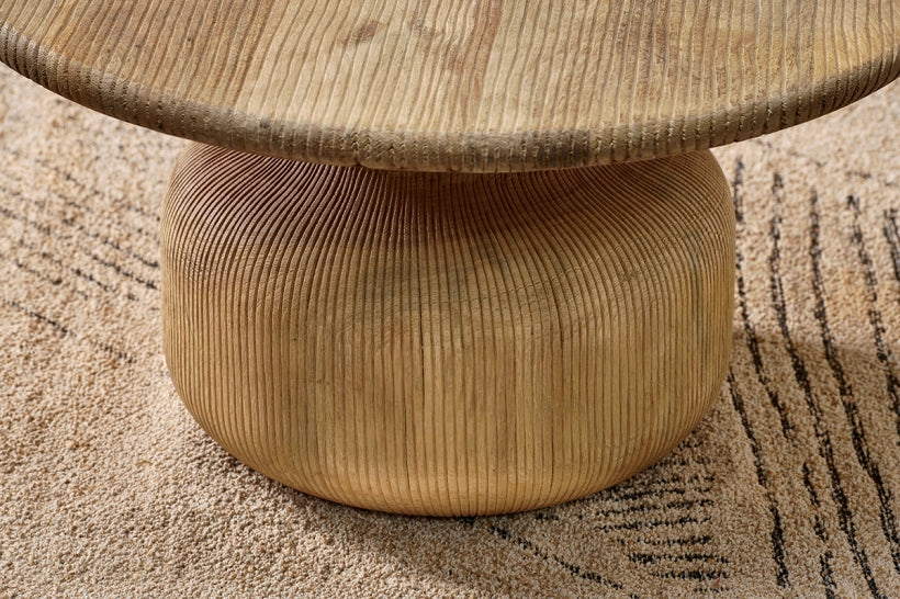 Vivi Grooved Wood Coffee Table