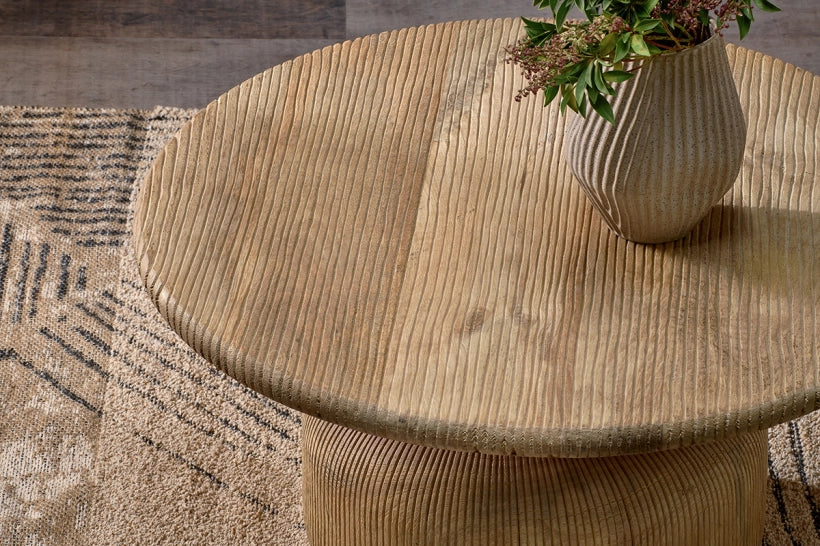 Vivi Grooved Wood Coffee Table